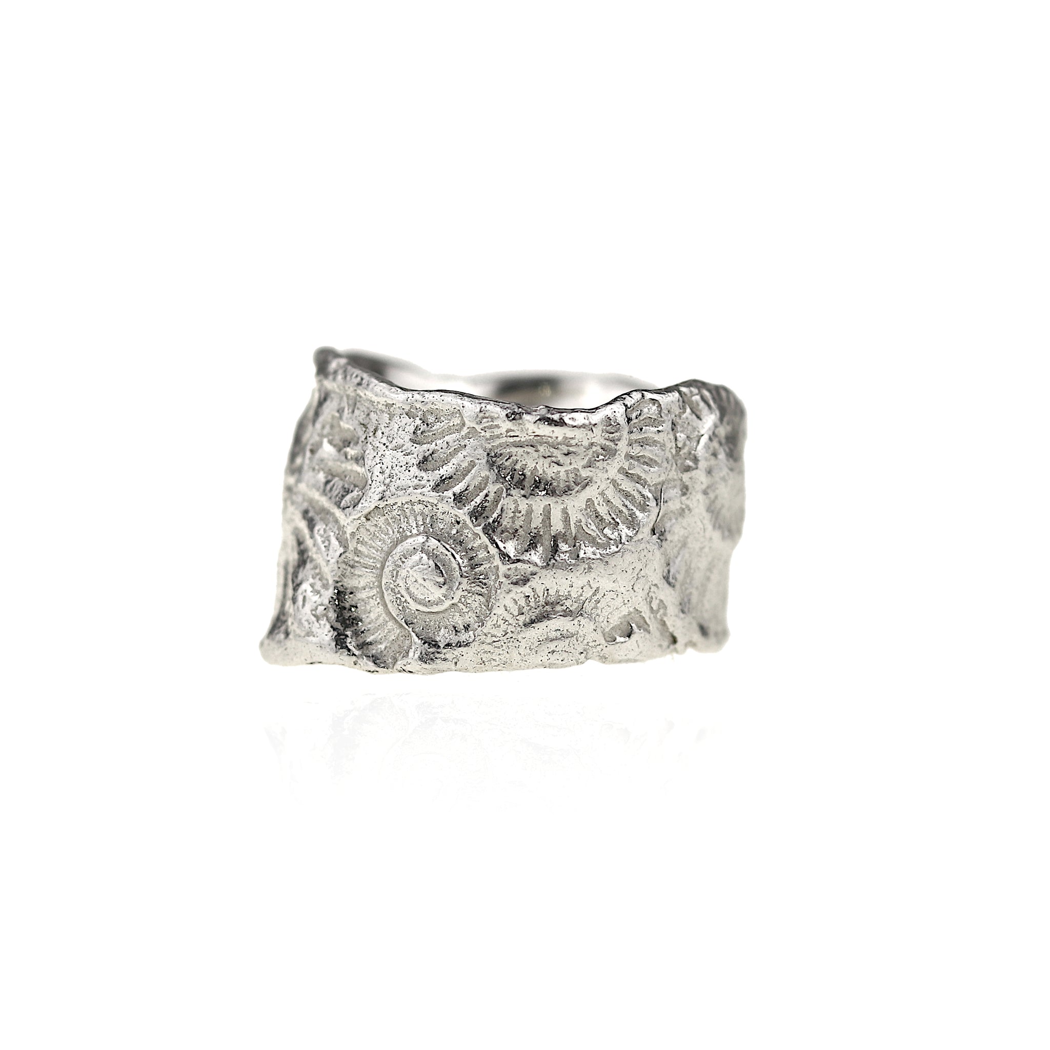 Silver Ammonite Nautilus Ring