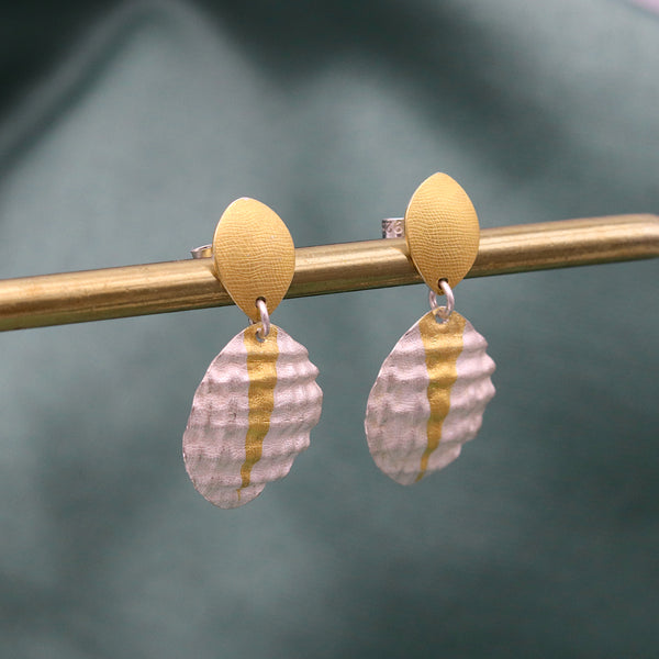 Crinkle Leaf Earrings