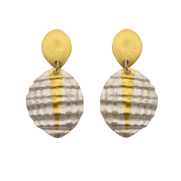 Crinkle Leaf Earrings