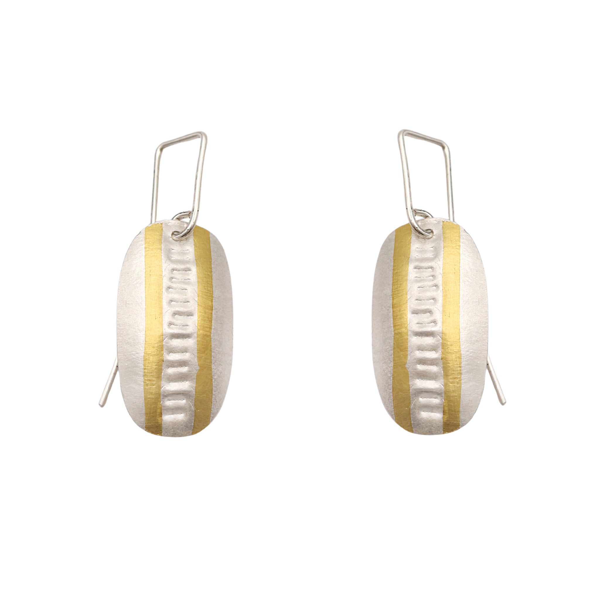 Silver Threaded Texture Drop Earrings