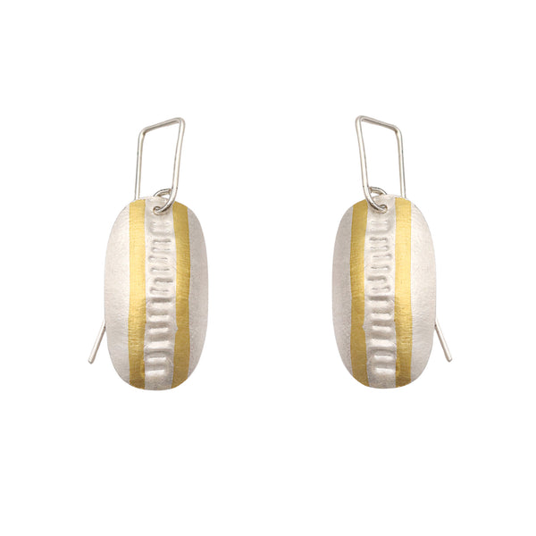 Silver Threaded Texture Drop Earrings