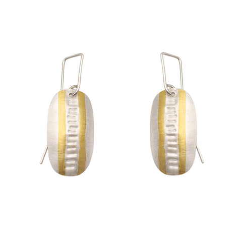 Silver Threaded Texture Drop Earrings
