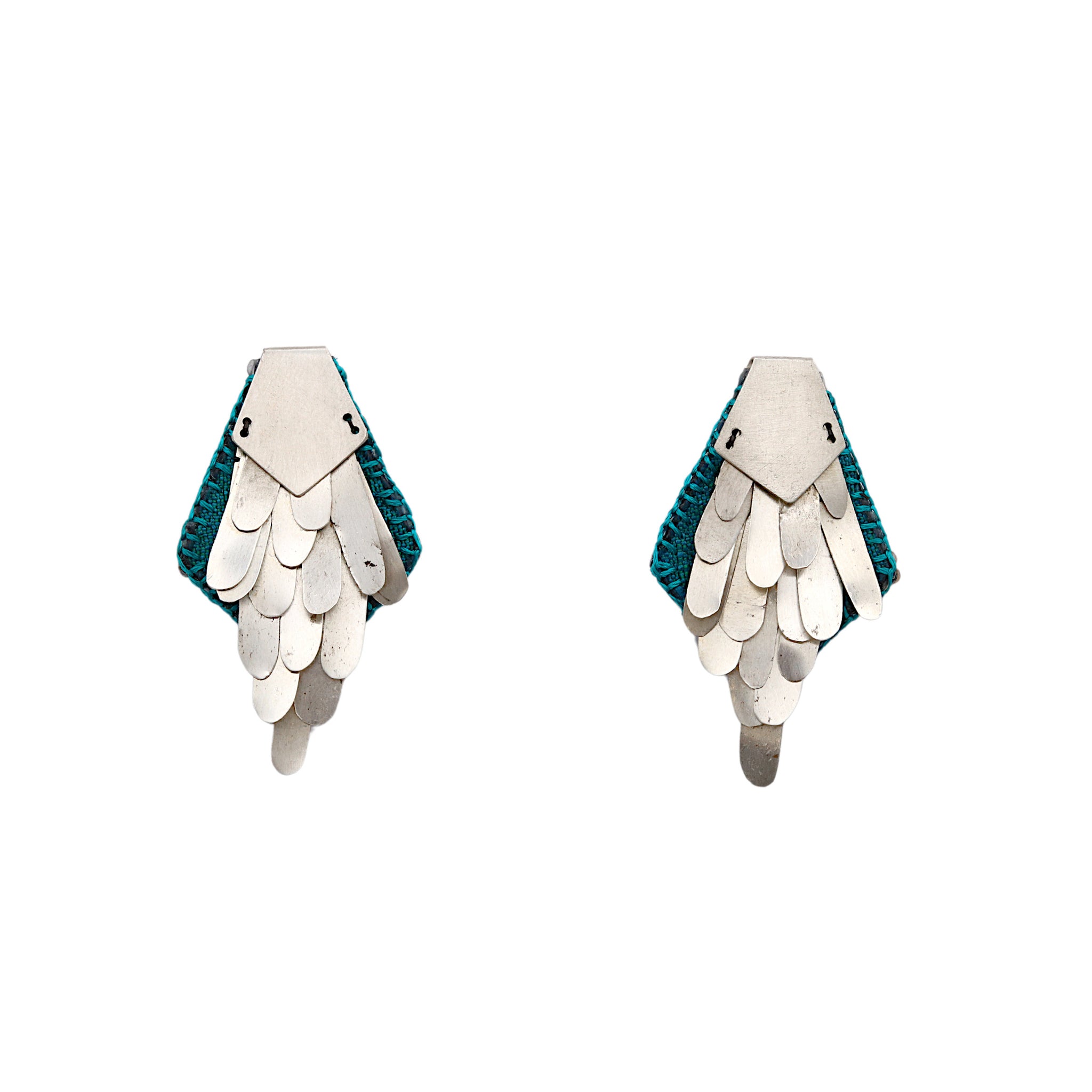 Turquoise Icicles Silk Earrings