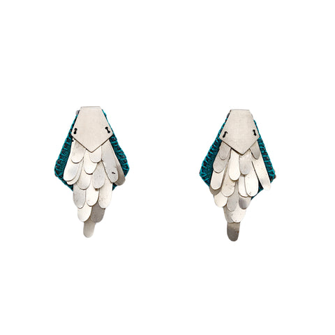 Turquoise Icicles Silk Earrings