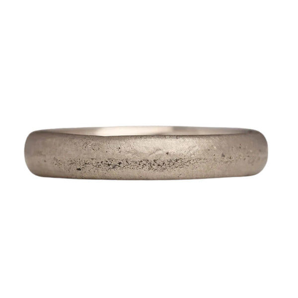 18ct White Gold 4mm Sandcast Wedding Ring