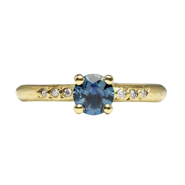 Montana Sapphire Sandcast Solitaire Ring