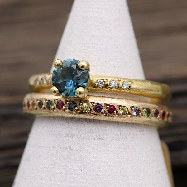 Montana Sapphire Sandcast Solitaire Ring