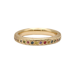 Sandcast Gold Rainbow Eternity Ring