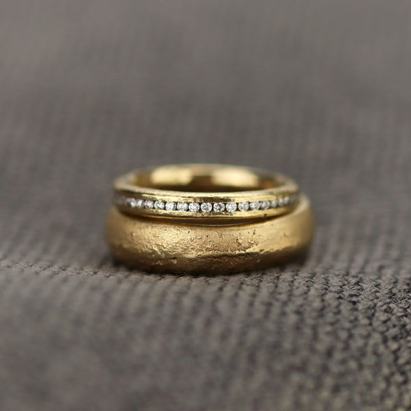 Sandcast Gold Diamond Eternity Ring