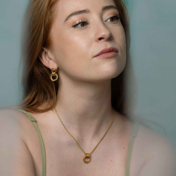 Gold Serpentine Triple Loop Pendant