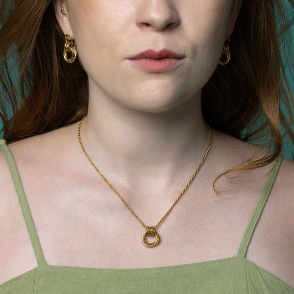 Gold Serpentine Triple Loop Pendant