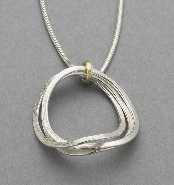 Honesty Trio Silver Necklace With Gold Link