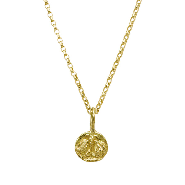 Tiny 18ct Gold Moth Pendant