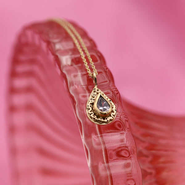 Salt And Pepper Diamond Peardrop Pendant