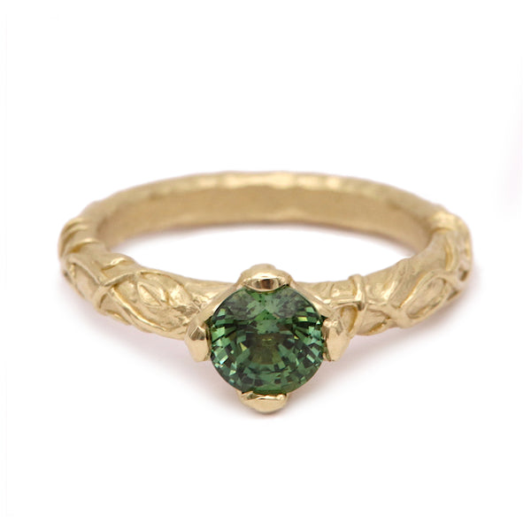 Twisting Vines Sapphire Solitaire Ring