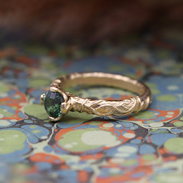 Twisting Vines Sapphire Solitaire Ring