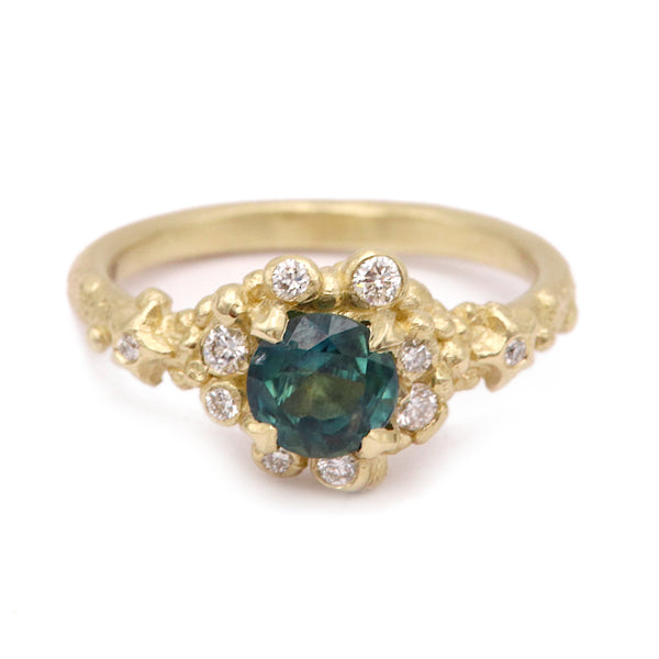 Sapphire Stargazer Ring With Diamonds