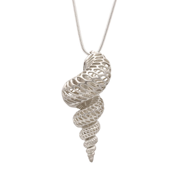 Silver Cone Shell Statement Pendant