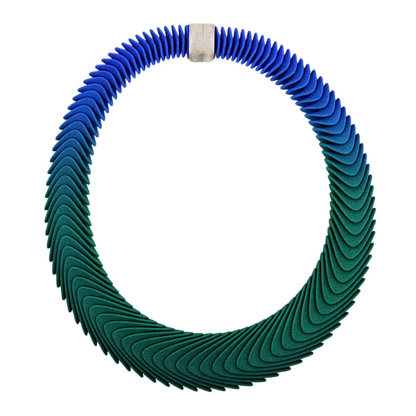 Green Blue Collar Wave Necklace