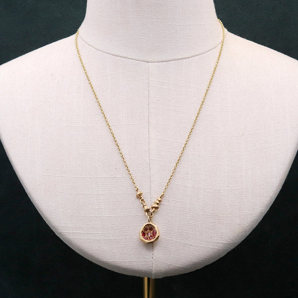 Gea Gold Ruby And Spinel Geoda Necklace