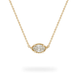 Solitaire Salt and Pepper Diamond Necklace