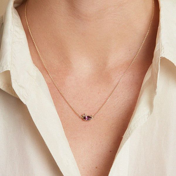 Garnet And Sapphire Cluster Pendant