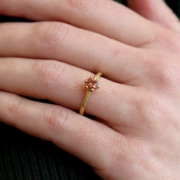 Simone Red Sapphire Solitaire Ring
