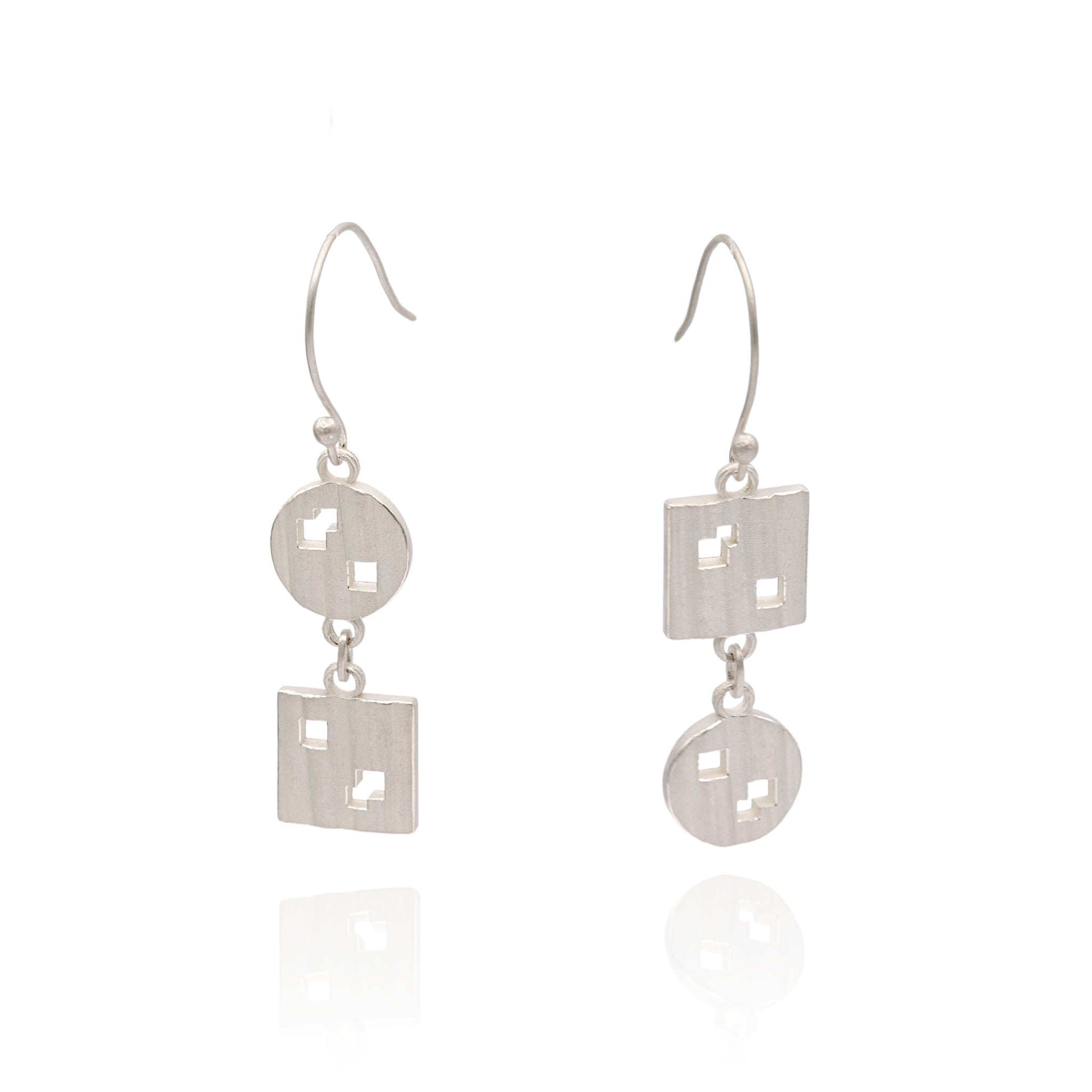 DUALITY Fu(Na)Ture Silver Earrings by Michael Lin
