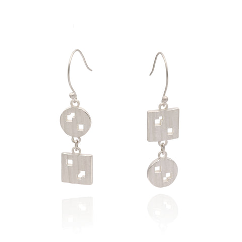 DUALITY Fu(Na)Ture Silver Earrings by Michael Lin