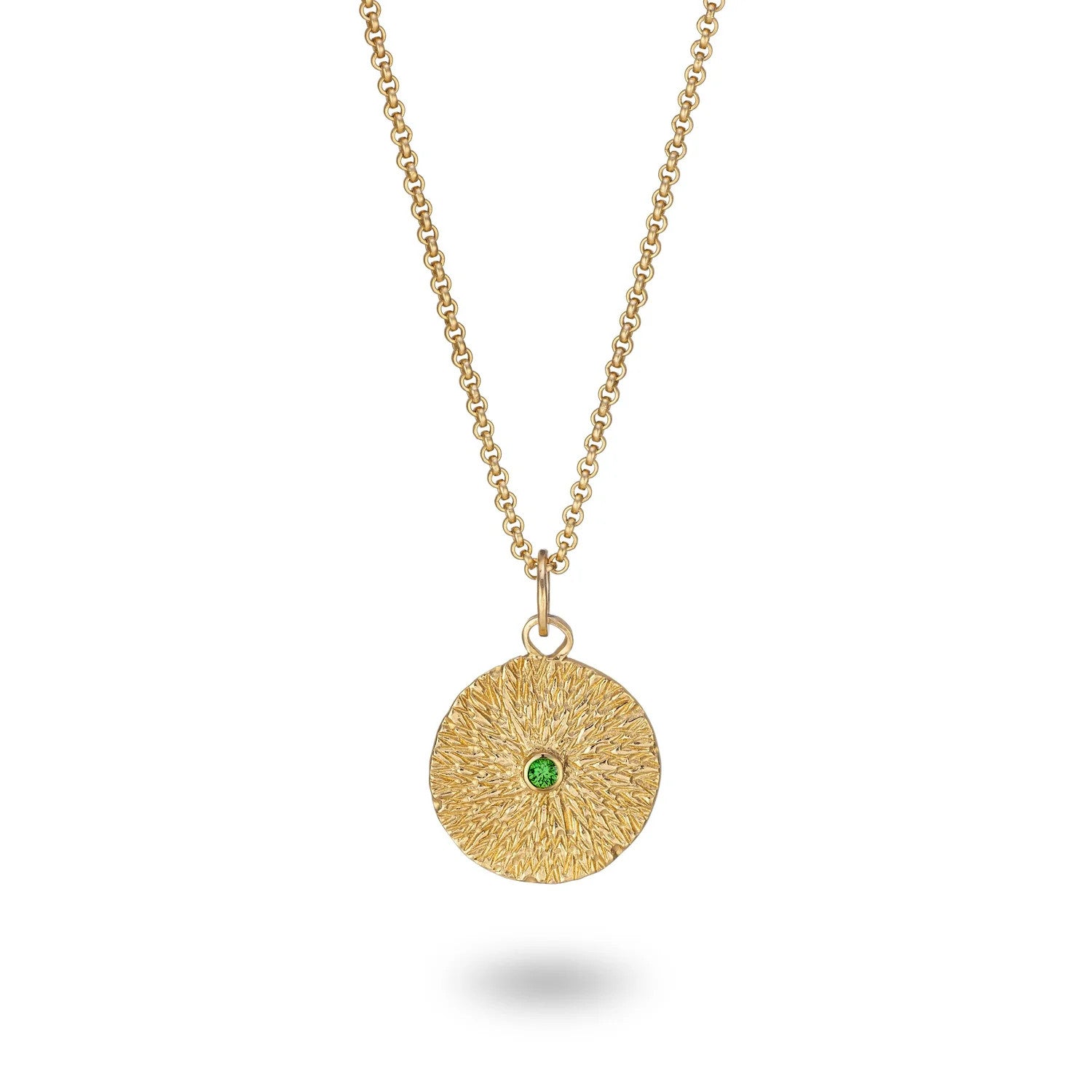 Emerald Starburst Gold Pendant