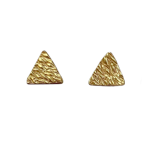 Gold Stamped Triangle Studs