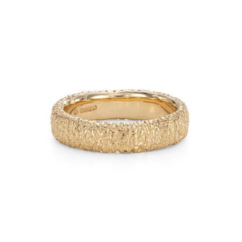 5mm Oval Stamped Gold Ring