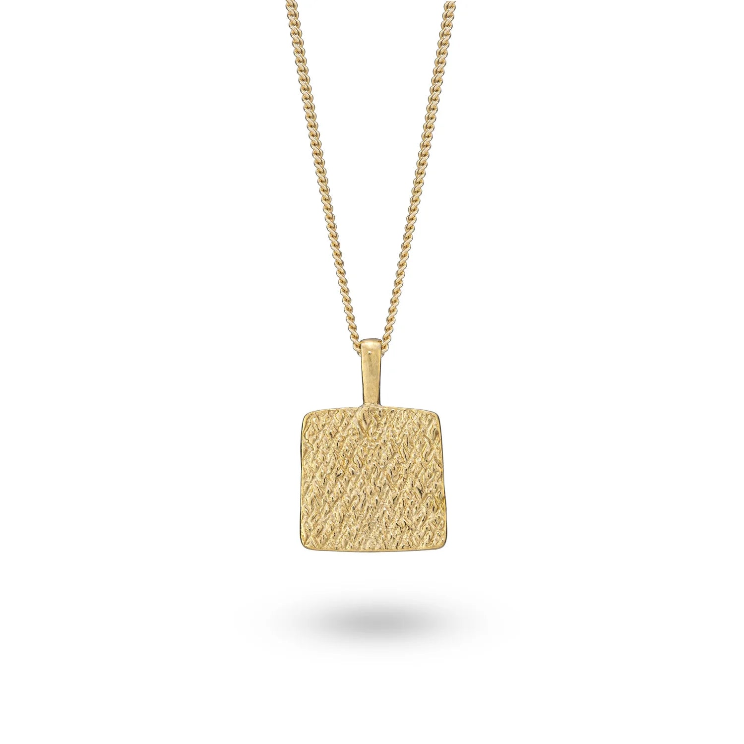 Gold Square Stamped Pendant
