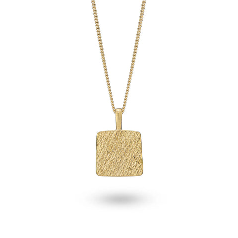 Gold Square Stamped Pendant