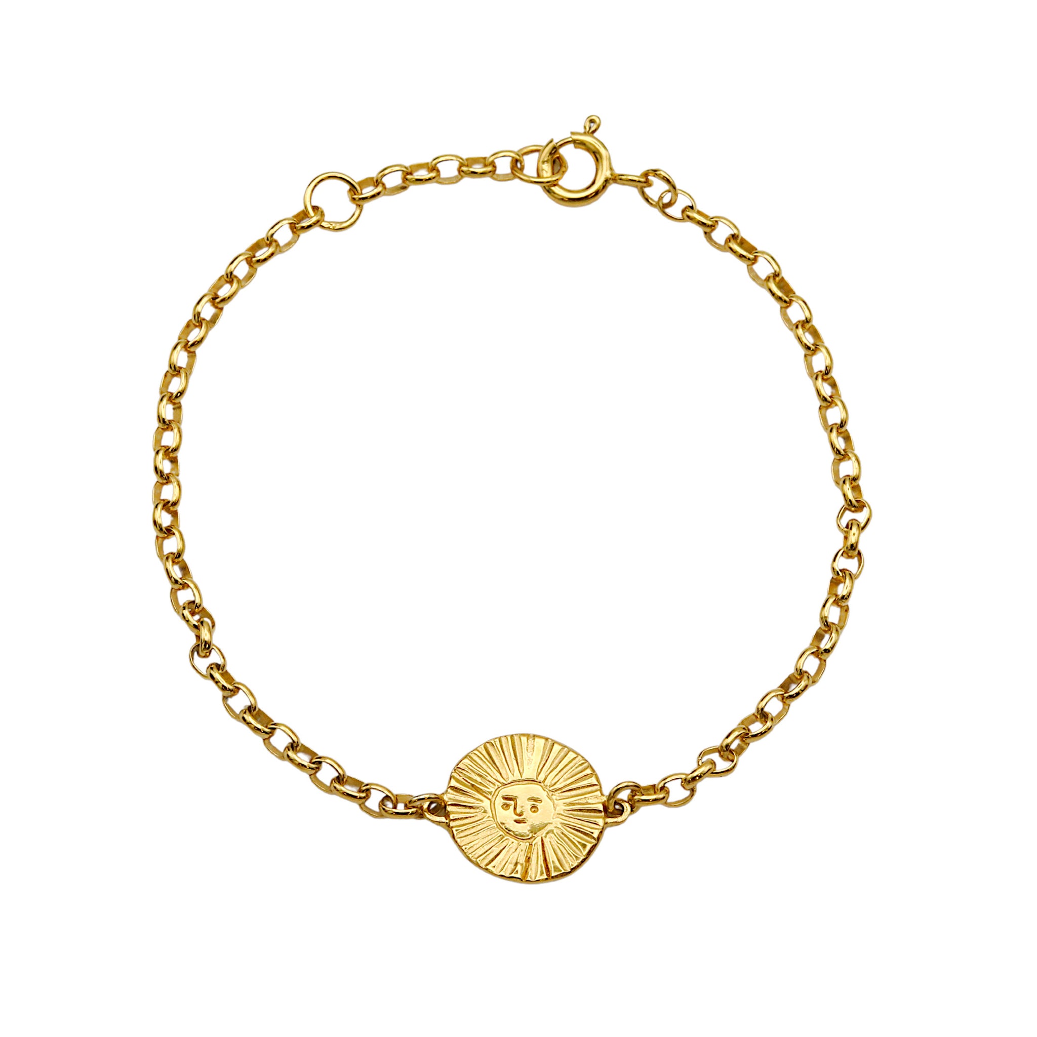Gold Sun Disc Bracelet