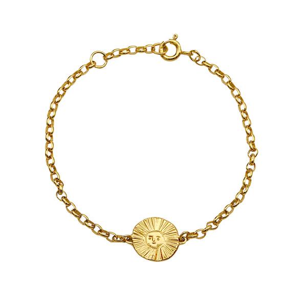 Gold Sun Disc Bracelet