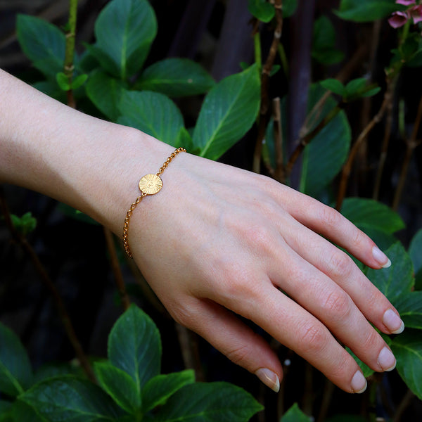 Gold Sun Disc Bracelet