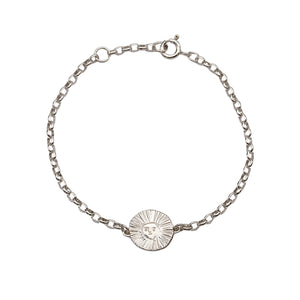 Silver Sun Disc Bracelet