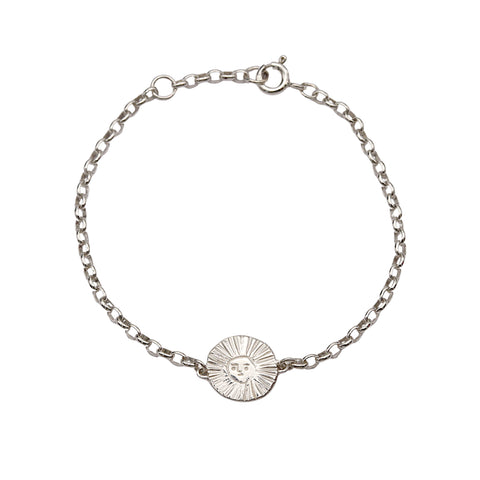 Silver Sun Disc Bracelet