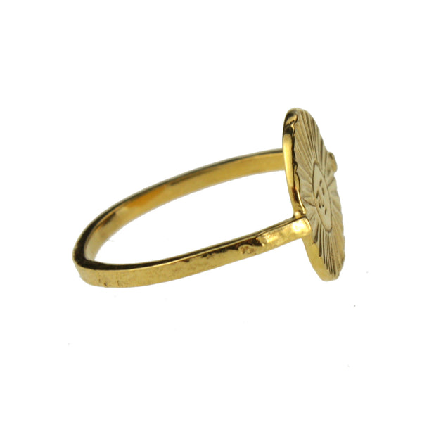 Cheeky Sun Face Disc Ring