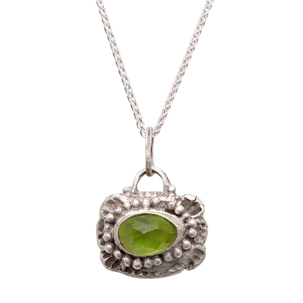 Silver Frame Peridot Pendant