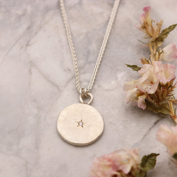 Large Coin Pendant With Diamond Star