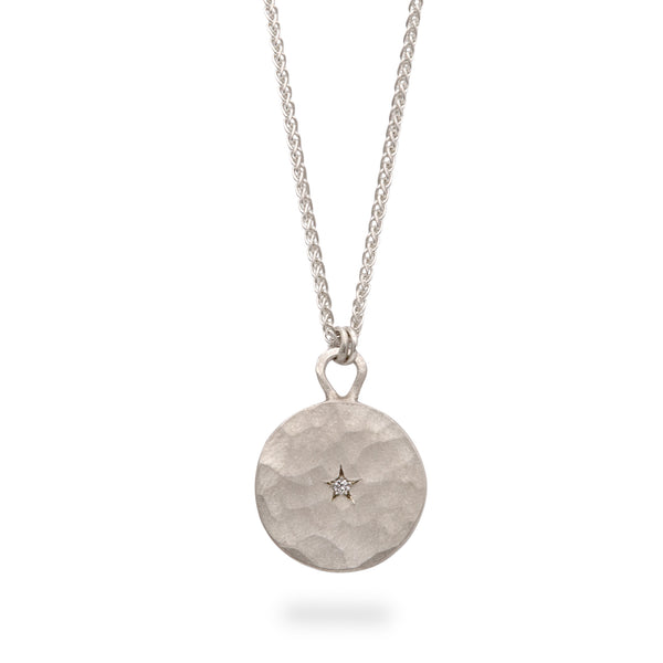 Large Coin Pendant With Diamond Star