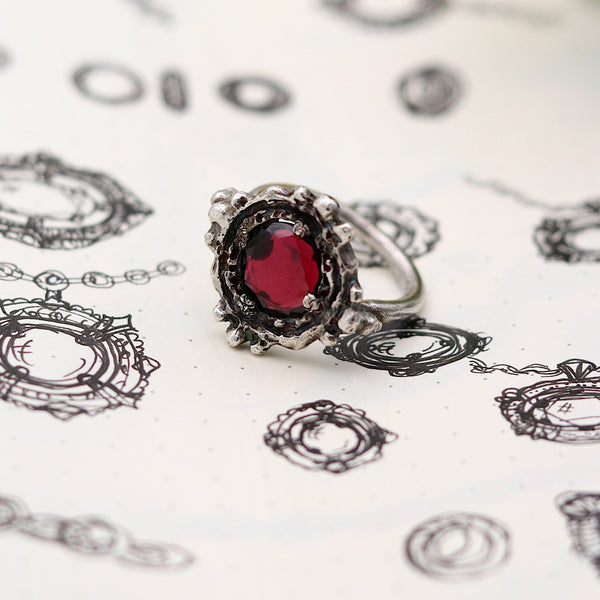 Garnet Picture Frame Ring