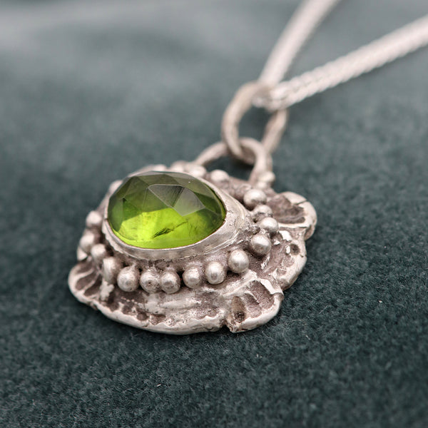 Silver Frame Peridot Pendant