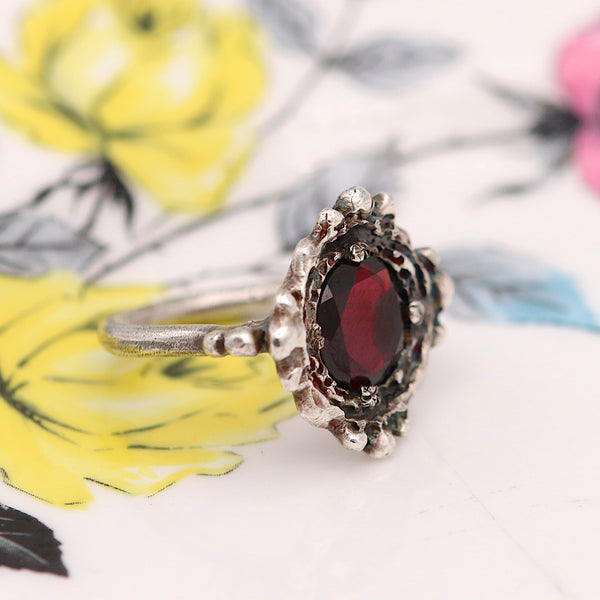 Garnet Picture Frame Ring