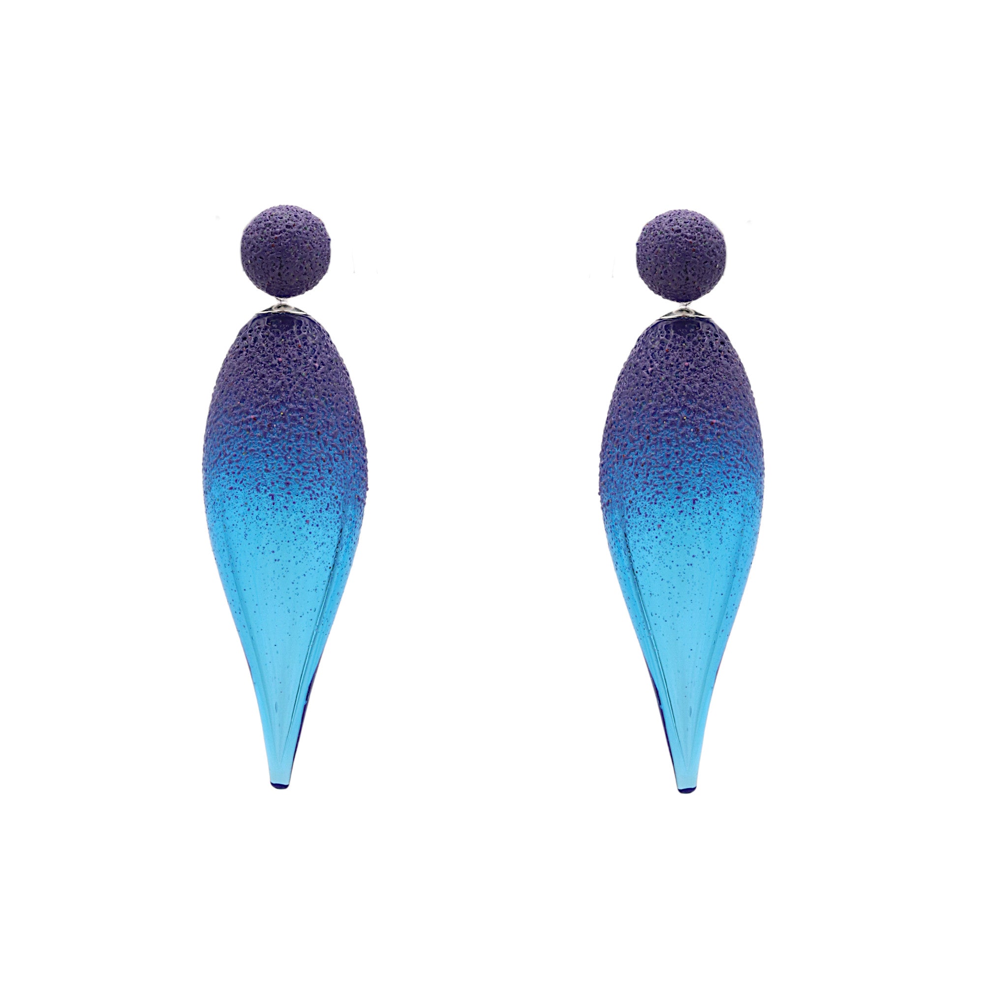 Blue And Purple Glass Girasole Earrings