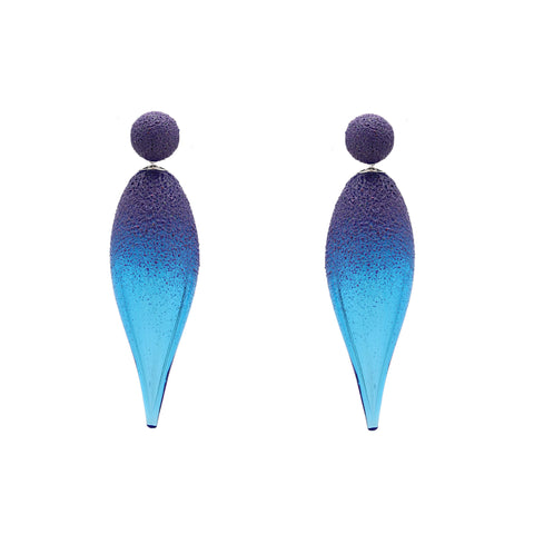 Blue And Purple Glass Girasole Earrings