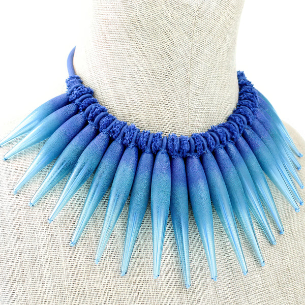Aqua Blue Glass Girasole Necklace