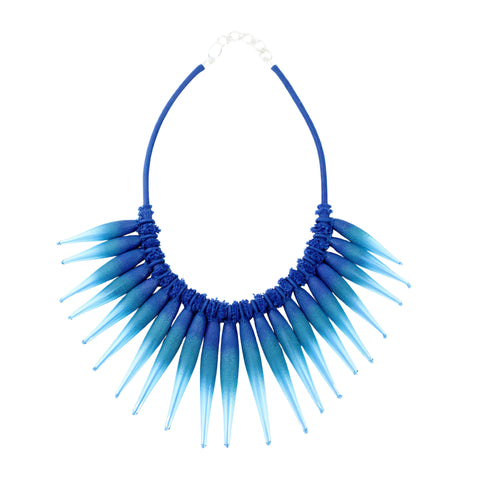Aqua Blue Glass Girasole Necklace